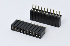 Разъем PBL-1x10 розетка, шаг P1.27, контакты 10P, монтаж на плату