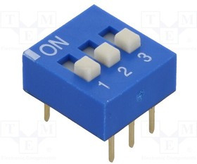 DS-03 (EDG103S), DIP-переключатель 3 полюсный, синий