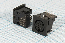 Разъем DIN 13HP+2C розетка, на блок, DS-13-01
