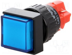 V16F-11-24B, Переключатель: кнопочный, Пол: 2, SPDT, 3A/250ВAC, 2A/24ВDC, IP40