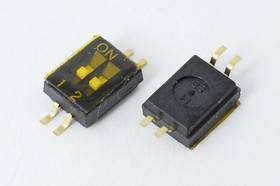 Переключатель DIP-02, контакты 4C, шаг 1.27, переключение ON-OFF, SMD, DT-02