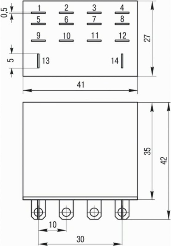 Реле РЭК77/4 LY4 с индикацией 10А 24В АC RRP10-4-10-024A-LED