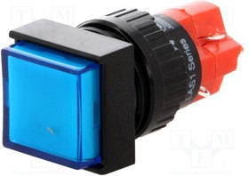 V16F-11Z-230B, Переключатель: кнопочный, Пол: 2, SPDT, 3A/250ВAC, 2A/24ВDC, ON-ON