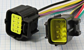 Клемма герметичная розетка + вилка, 2,2мм, 8C, 100мм, DJ7083Y-2