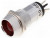 R9-86L-01-24-RED, Индикат.лампа: LED, вогнутый, 24ВDC, Отв: d14,2мм, IP40, латунь