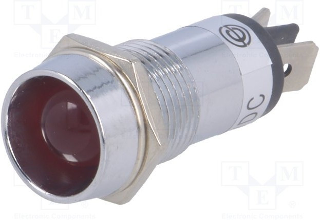 R9-86L-01-24-RED, Индикат.лампа: LED, вогнутый, 24ВDC, Отв: d14,2мм, IP40, латунь R9-86L-01-24-RED, Индикат.лампа: LED, вогнутый, 24ВDC, Отв: d14,2мм, IP40, латунь