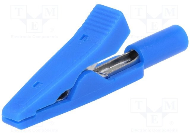 AX-CR-2PM-BL, Зажим "крокодил", 10А, 60ВDC, синий, Длина: 41,5мм AX-CR-2PM-BL, Зажим "крокодил", 10А, 60ВDC, синий, Длина: 41,5мм