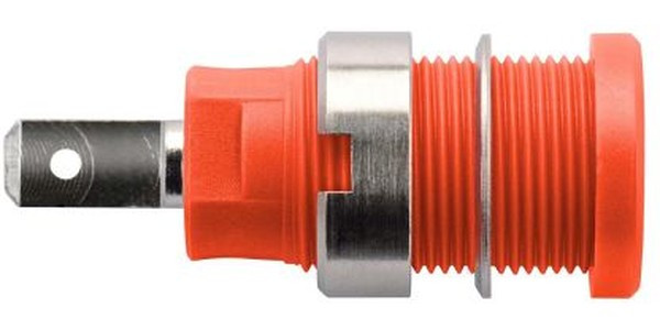 SEB 6450 Ni / RT, Red Female Banana Socket, 4 mm Connector, Tab Termination, 24A, 1000V, Nickel Plating