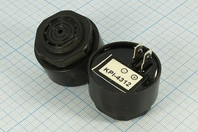 Зуммер пьезоэлектрический с генератором, размер 43x33, напряжение 6~28В, частота 2.9кГц, контакты 2T