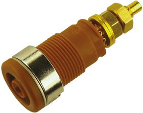 972354105, Brown Female Banana Socket, 4 mm Connector, Solder Termination, 32A, 1000V ac/dc, Gold