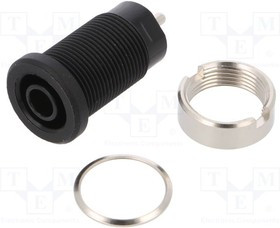 SEB8632NI-SW, Гнездо, "банан" 4мм, 24А, черный, никелированные, 34мм