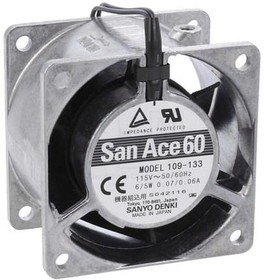109-133, AC Fans AC Axial Fan, 60x60x38mm, 115VAC, Pico Ace