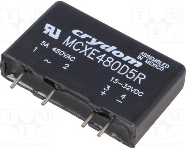 MCXE480D5R, Реле: полупроводниковое, Uупр: 15-32ВAC, 5А, 48-660ВAC, THT, SIP