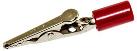 BU-60HPR-2, Test Clips Red Phone Tip Alligator Steel Clip Acetate Handle - 10 Amp