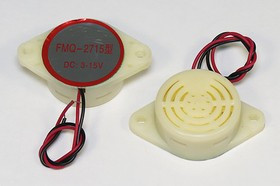 Зуммер пьезоэлектрический с генератором, размер 30x15m50, напряжение 3~15В, частота 3.5кГц, контакты