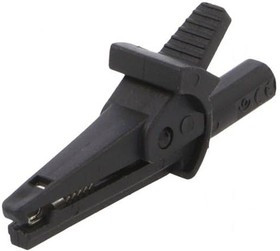 PJ5002-IEC-D4-B, Зажим "крокодил"; 10А; 600ВDC; черный; Диап.захвата: макс.6мм