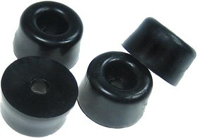 G030, Резиновая прокладка / ножка, Винтовой Монтаж, 7 мм, 12 мм, Круглая, Черный