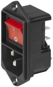 4302.2101, Разъем: питания AC, гнездо, "папа", 10А, 250ВAC, IEC 60320