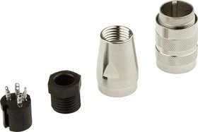 C09131D0041002, C 091 D 4 Pole M16 Din Socket, 5A, 300 V ac/dc IP67, Screw On, Female, Cable Mount