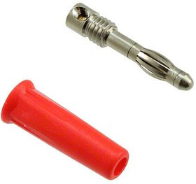 5934-2, Test Plugs &amp; Test Jacks BAN PLUG, D-I-Y, 4MM, (RED)
