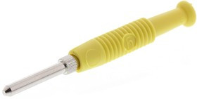 973509103, Yellow Male Banana Plug, 2mm Connector, Solder Termination, 6A, 60V dc, Nickel Plating