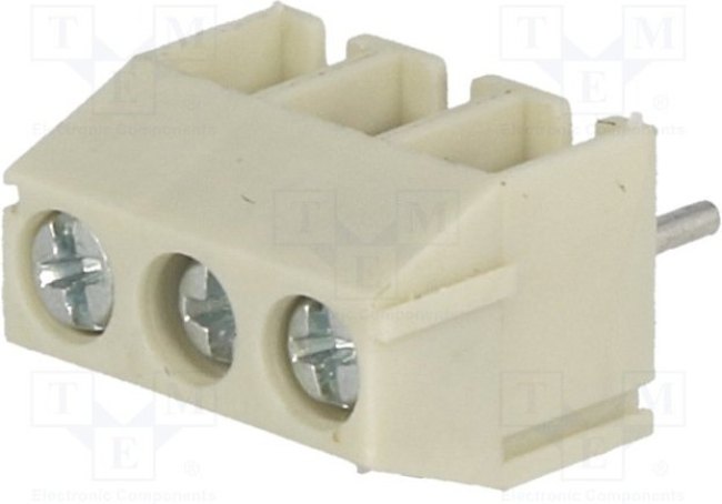 TB-3.5-P-3P/GY, Зажимная рейка для печатных плат, угловой 90°, 3,5мм, на PCB TB-3.5-P-3P/GY, Зажимная рейка для печатных плат, угловой 90°, 3,5мм, на PCB