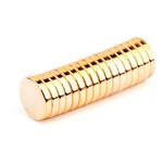 Неодимовый магнит диск 8х1.5 мм, золотой, 20шт, Forceberg