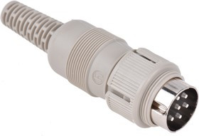 930966517 MAS 6100, MAS 6 Pole Din Plug, DIN 45322, 4A, 34 V ac/dc IP30, Screw Lock, Male, Cable Mount