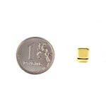 Неодимовый магнит прямоугольник 6х6х6 мм, золотой