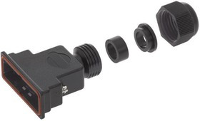 09670250438, Harting D-sub Waterproof Series Polymer D Sub Backshell, 25 Way