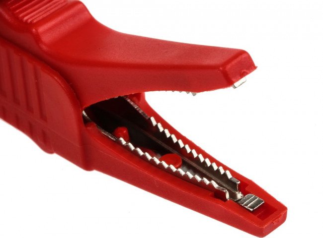 BU-65-2, Crocodile Clip 4 mm Connection, Nickel-Plated Steel Contact, 30A, Red BU-65-2, Crocodile Clip 4 mm Connection, Nickel-Plated Steel Contact, 30A, Red