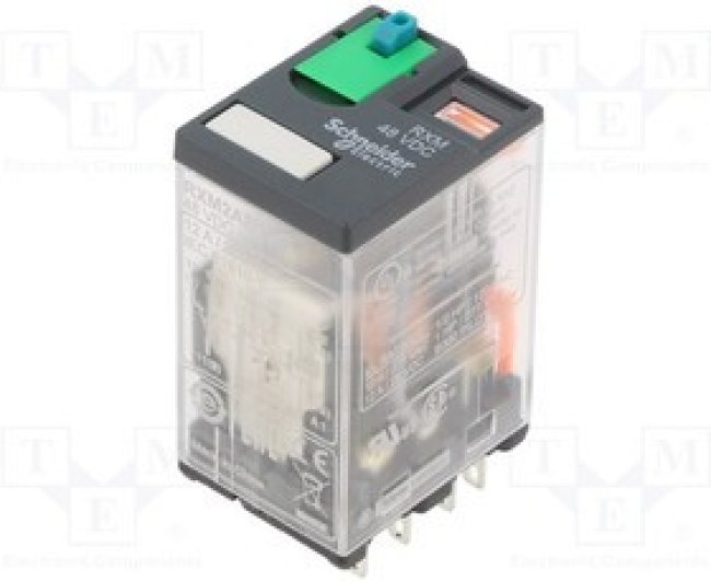 RXM2AB1ED, Реле: электромагнитное; DPDT; Uобмотки: 48ВDC; 12A/250ВAC; 12А RXM2AB1ED, Реле: электромагнитное; DPDT; Uобмотки: 48ВDC; 12A/250ВAC; 12А