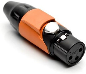 AX3FB3M-AU, XLR Connectors 3P SOCKET F PLUG BLKGLD W ORG MRK SLV