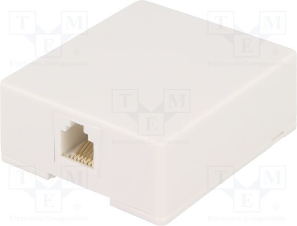 RJ12GN, Гнездо, RJ12, Конф: 6p6c, накладное, винтами, самоклеящийся, H: 57мм