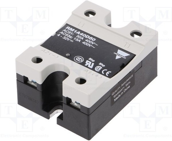 RM1A40D50, Solid State Relay, 50 A rms Load, Panel Mount, 440 V Load, 32 V Control RM1A40D50, Solid State Relay, 50 A rms Load, Panel Mount, 440 V Load, 32 V Control