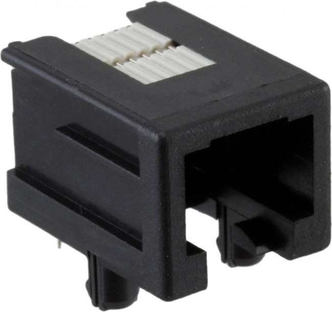 215876-1, Розетка 6P6C (RJ25) на плату