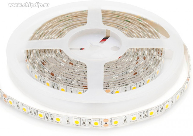 00-319 Светодиодная лента 24В, ПРО, 14,4Вт/м, smd5050, 60д/м, IP65, 1100Лм/м, подложка 10мм, 5м, 400