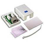 TWT-SM1-45-WHRJ45, Розетка телефонная на стену cat. 5E белая