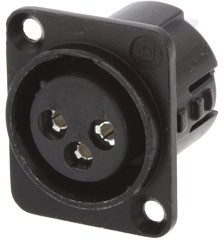 718-0301, XLR Connectors 3C BLK/SIL NON-LATCH