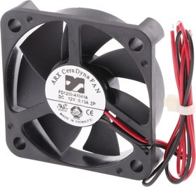 FD1250-A1041A3AL, CeraDyna Series Axial Fan, 12 V dc, DC Operation, 17m³/h, 1.44W, 120mA Max, 50 x 50 x 10mm
