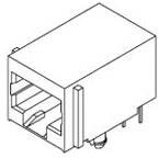 43249-8911, Modular Connectors / Ethernet Connectors LoPro RA Modjack 50SAu 8/10