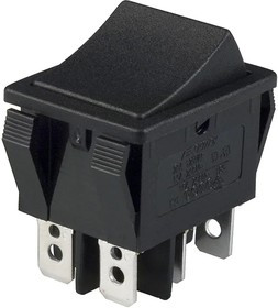 R5DBLKBLKEF0, Rocker Switches DPDT ON-OFF-ON 15A