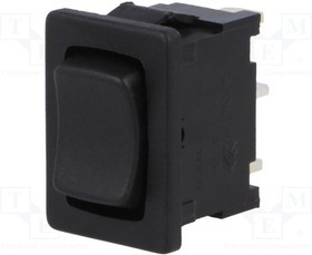 1808.1302, ROCKER; SP3T; Pos: 3; (ON)-OFF-(ON); 6A/250VAC; black; IP40; none