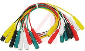 BU-00285, 5A Black, Green, Red, White, Yellow Test lead, 300V Rating - 0.46m Length