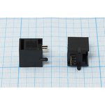 Разъем телефонный 6P6C розетка, контакты 6P, на плату, угловой, T7-6P6C[RJ-12]