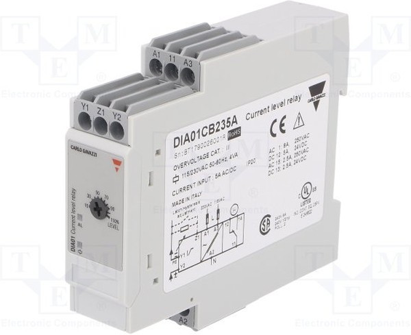 DIA01CB235A, Industrial Relays 115-230V CURR. RLY DIA01CB235A, Industrial Relays 115-230V CURR. RLY