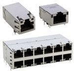 RJMG163128101NR, Conn RJ-45 F 8 POS 2.03mm Solder RA Thru-Hole 10 Terminal 1 Port Tray
