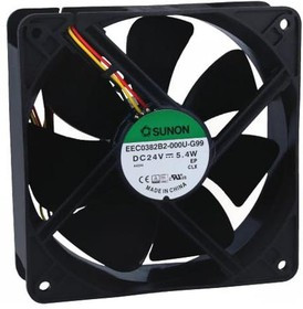 EEC0382B2-G99, Вентилятор осевой, 24В DC, 120x120x38мм, подшипник качения, 197,2куб.м/ч, 44дБА