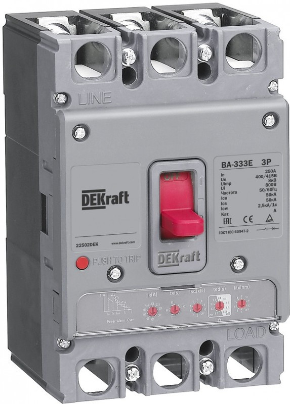 Dekraft Силовой автоматический выключатель с электрон. расц. 3P 160А 50кА ВА-333E