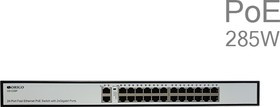 OR-OS1226P/285W/A1A, НеуправляемыйPoE- коммутатор24x100Base-TX PoE+,2x1000Base- T,PoE-бюджет 285 Вт